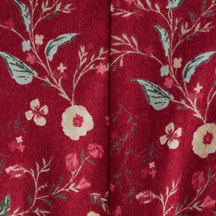 Buddha Stones Ethnic Printing Drawstring Long Sleeve Cotton Linen Midi Dress With Pockets - image 18