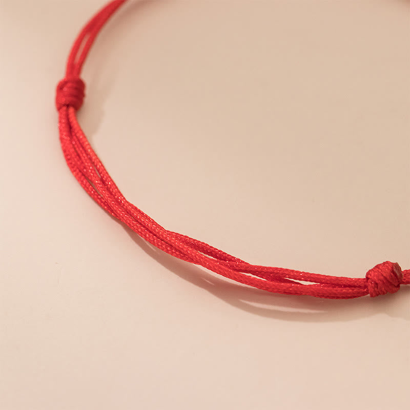 Buddha Stones 925 Sterling Silver Beads Red String Adjustable Luck Bracelet - image 12