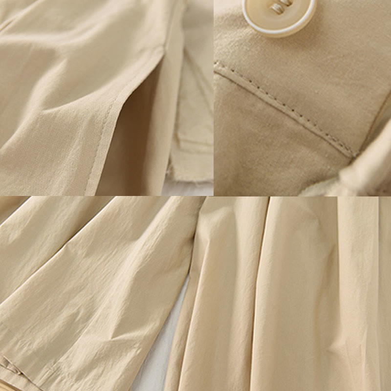 Buddha Stones Casual Plain Loose Cotton Women's Wide Leg Pants With Pockets - image 13