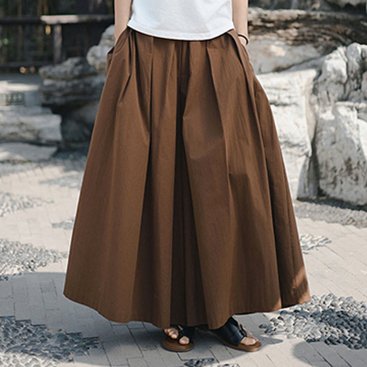 Buddha Stones Casual Plain Loose Cotton Women's Wide Leg Pants With Pockets - image 22