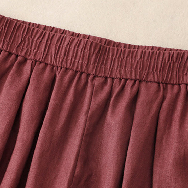 Buddha Stones Summer Plain Women's Cotton Linen Harem Pants With Pockets - image 9