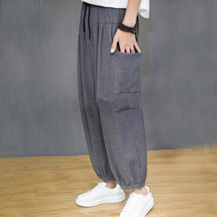 Buddha Stones Casual 7-8 Length Cropped Men's Harem Pants With Side Pockets - image 25