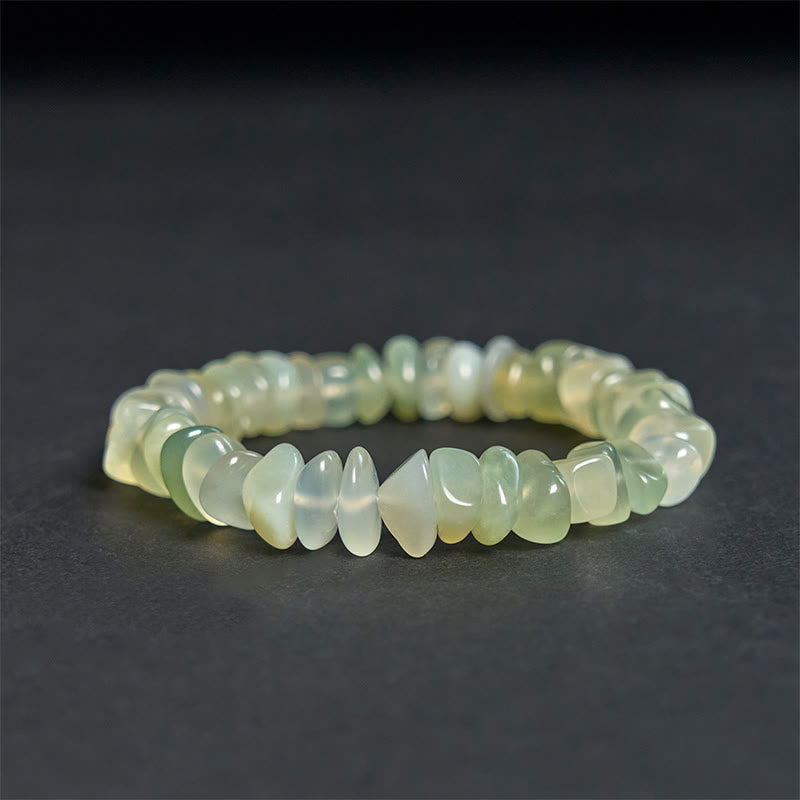 Buddha Stones Natural Peridot Irregular Blocks Peace Bracelet