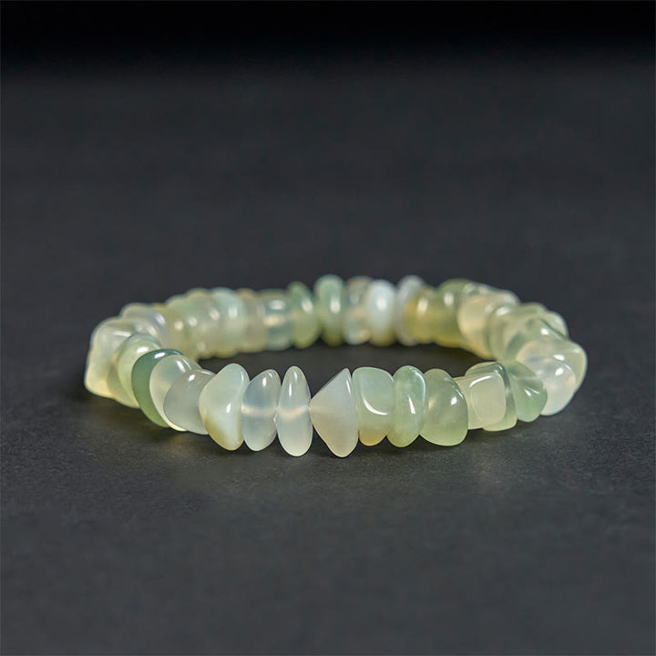 Buddha Stones Natural Peridot Irregular Blocks Peace Bracelet