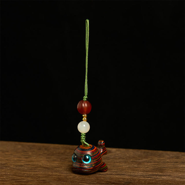 Buddha Stones Rainbow Eucalyptus Dolphin Carved Positive Key Chain Phone Hanging Decoration - Phone Hanging Decoration - image 10