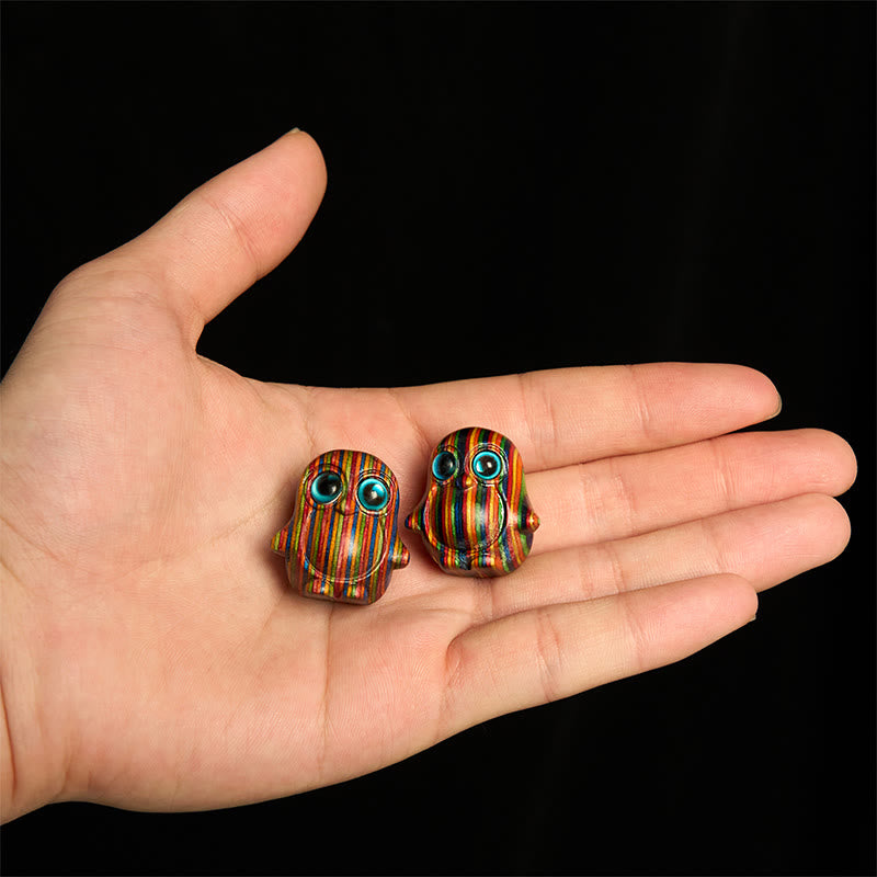 Buddha Stones "Sending Cheer and Harmony" 2Pcs Mini Penguin Decoration Includes Gift Message Card - image 4