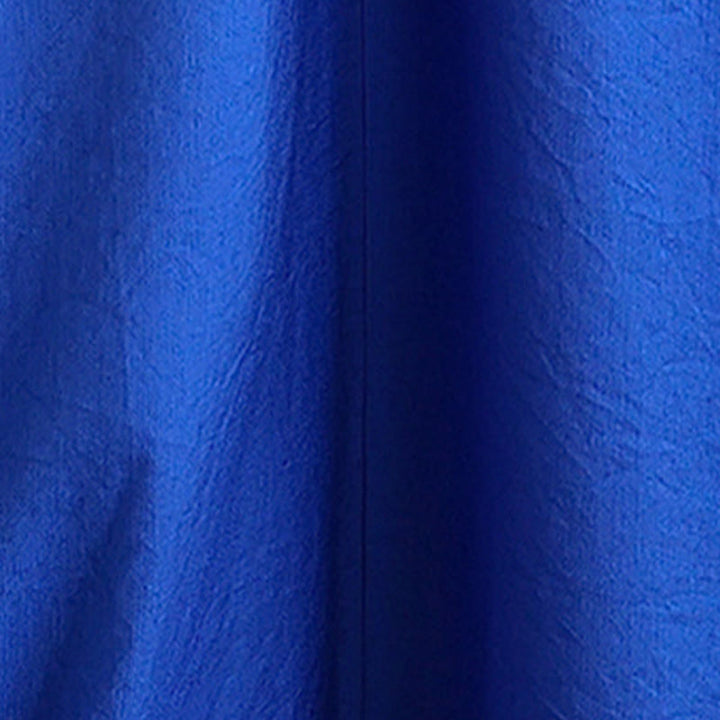 Buddha Stones Fall Pure Color V-Neck Long Sleeve Cotton Midi Dress - image 21