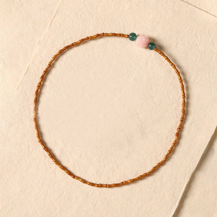 Buddha Stones Ultra-fine Olive Pit Lotus Inner Strength Double Circle Bracelet - image 3