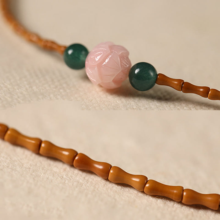 Buddha Stones Ultra-fine Olive Pit Lotus Inner Strength Double Circle Bracelet - image 8