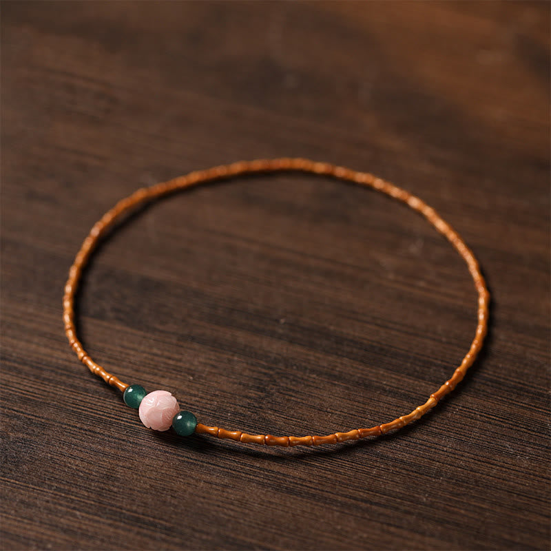 Buddha Stones Ultra-fine Olive Pit Lotus Inner Strength Double Circle Bracelet - image 2