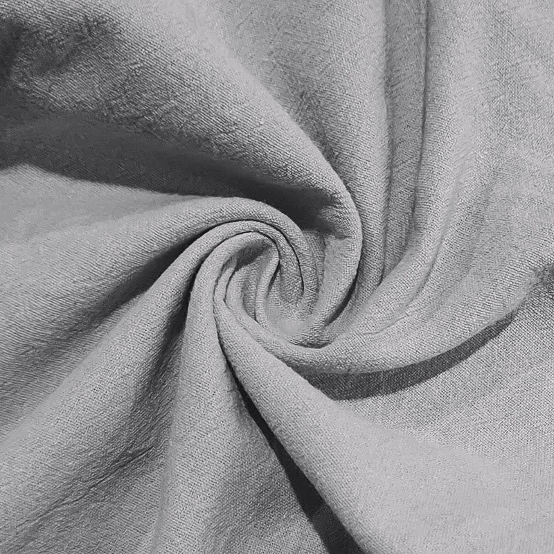 Buddha Stones Solid Color Buttons Drawstring Men's Cotton Pants With Pockets - image 17