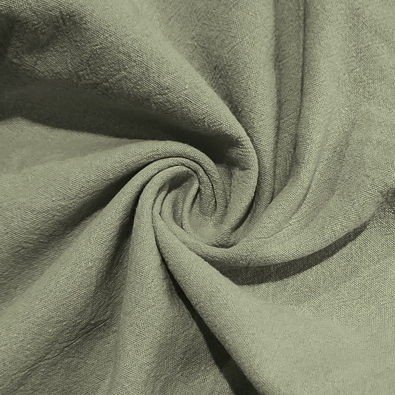 Buddha Stones Solid Color Buttons Drawstring Men's Cotton Pants With Pockets - image 21