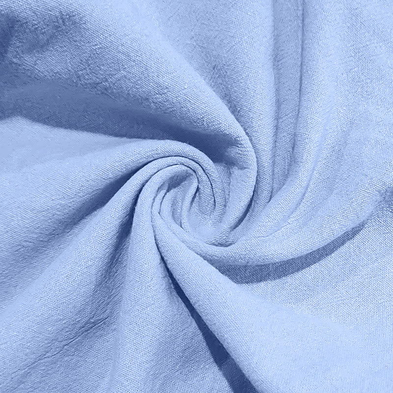 Buddha Stones Solid Color Buttons Drawstring Men's Cotton Pants With Pockets - image 29