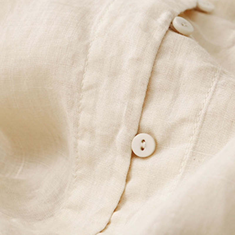 Buddha Stones Embroiderd Front Button Design Women's Cotton Three Quarter Sleeve Shirt  - image 14