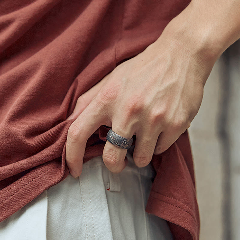 Buddha Stones 999 Sterling Silver Lotus Balance Ring - image 12