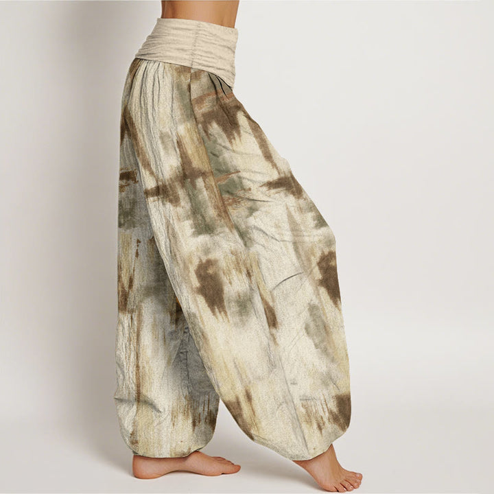 Buddha Stones Pure Cotton Tie Dye Pattern Design Women's Elastic Waist Harem Pants