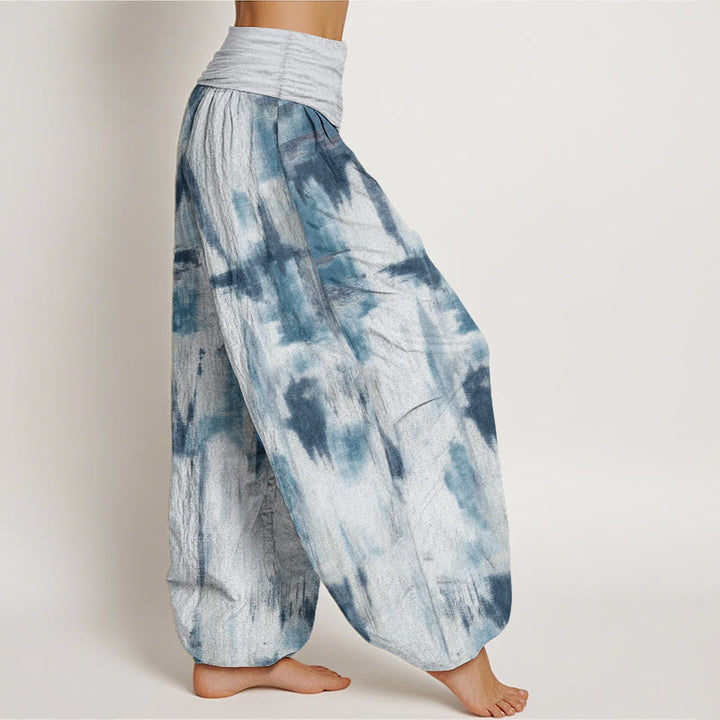 Buddha Stones Pure Cotton Tie Dye Pattern Design Women's Elastic Waist Harem Pants