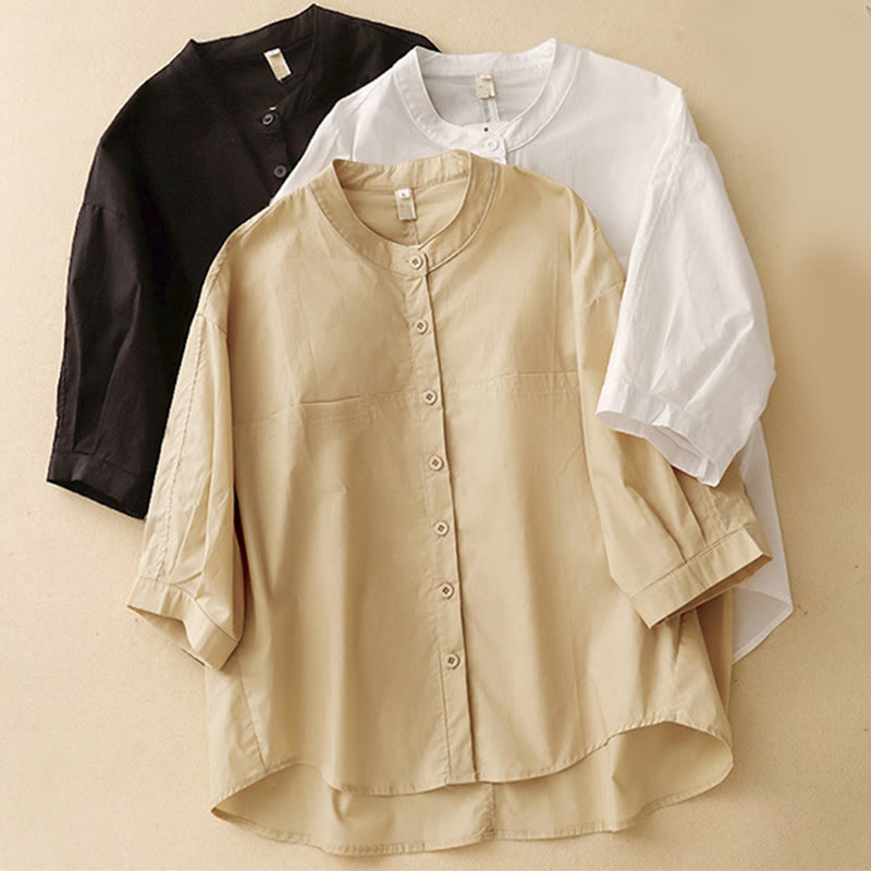 Buddha Stones 2pcs Women's Three-quarter Sleeve Shirt Harem Pants Meditation Clothing Set - image 36