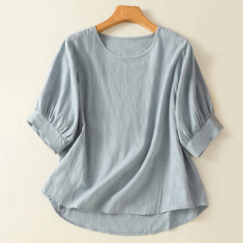 Buddha Stones 2pcs Plain Women's Short Sleeve Shirt Harem Pants Meditation Clothing Set - image 2