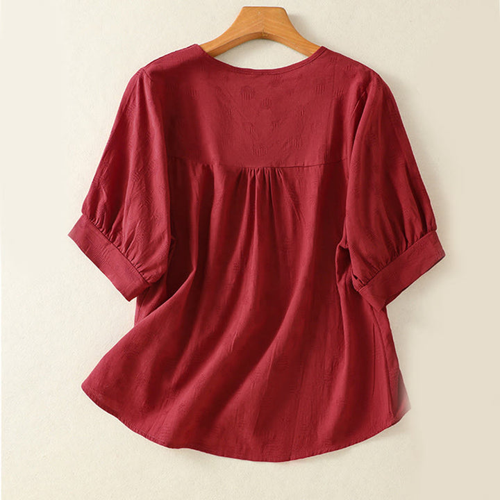 Buddha Stones 2pcs Plain Women's Short Sleeve Shirt Harem Pants Meditation Clothing Set - image 26