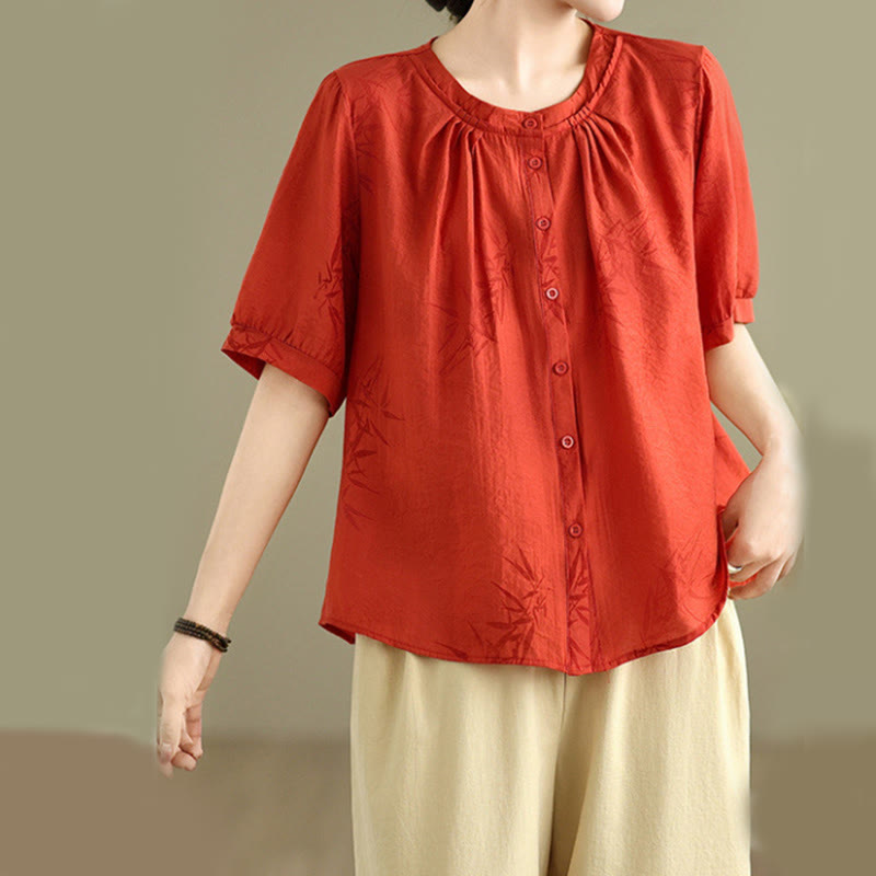 Buddha Stones 2pcs Casual Women's Short Sleeve Shirt Harem Pants Meditation Clothing Set - image 10