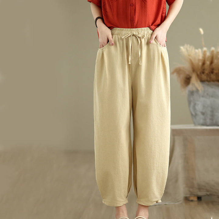 Buddha Stones 2pcs Casual Women's Short Sleeve Shirt Harem Pants Meditation Clothing Set - image 13