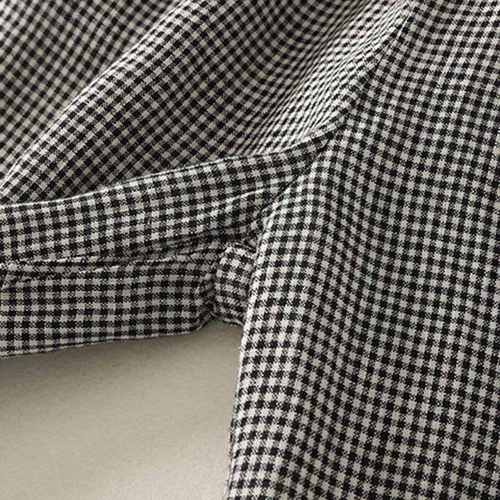 Buddha Stones Plaid Pattern Drawstring Women's Cotton Linen Harem Pants With Pockets - image 8