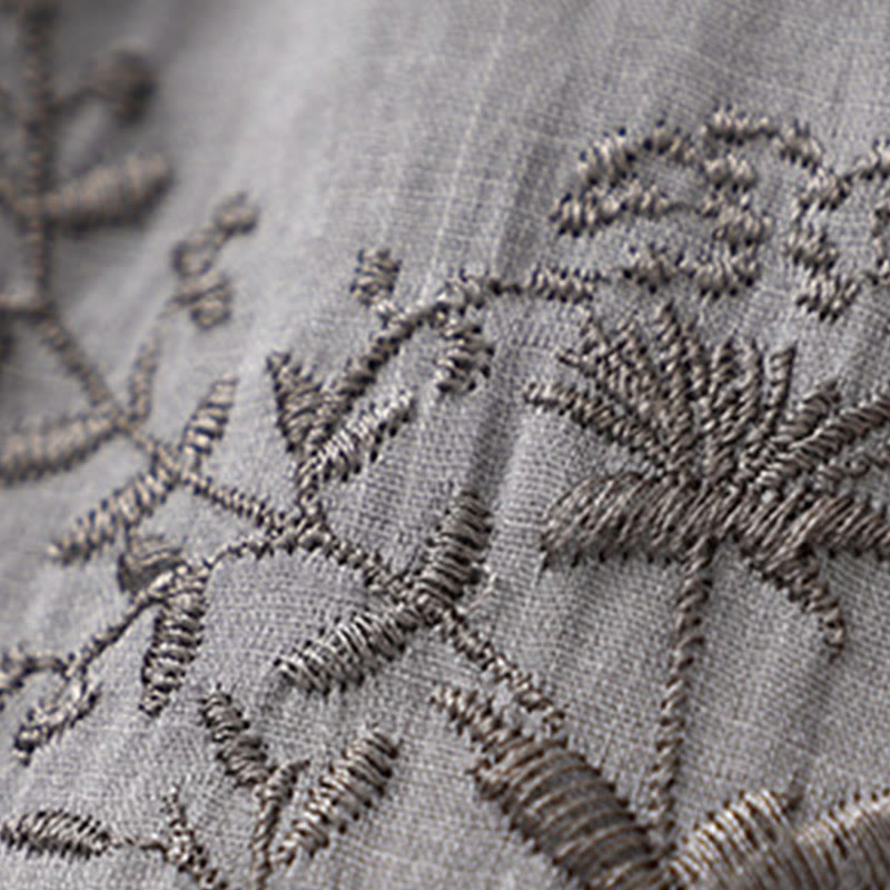 Buddha Stones Embroidered Pattern Women's Cotton Linen Harem Pants With Pockets - image 5
