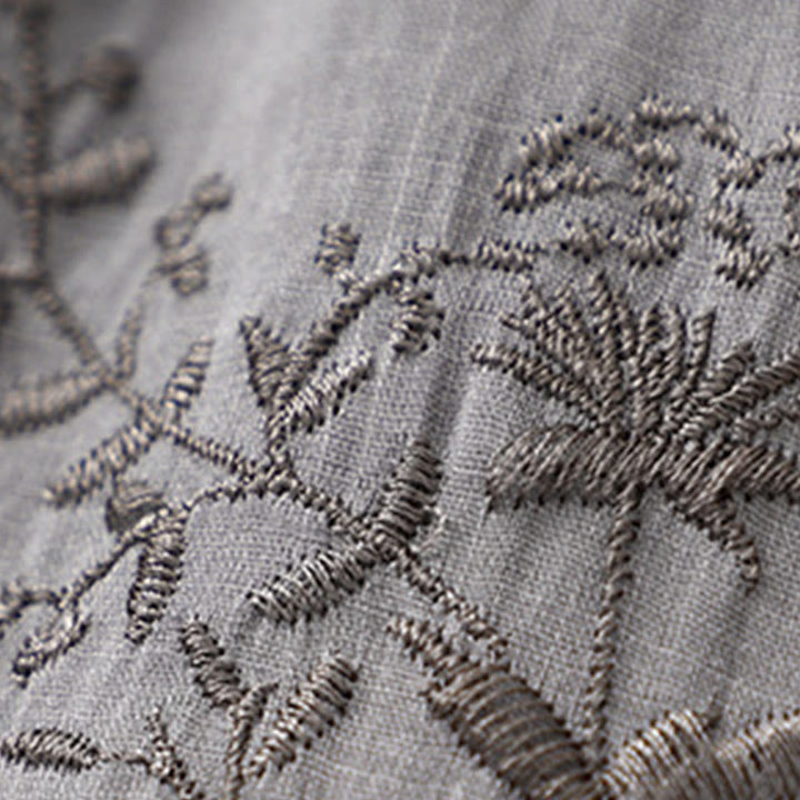 Buddha Stones Embroidered Pattern Women's Cotton Linen Harem Pants With Pockets - image 5
