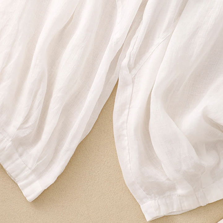 Buddha Stones Embroidered Pattern Women's Cotton Linen Harem Pants With Pockets - image 8