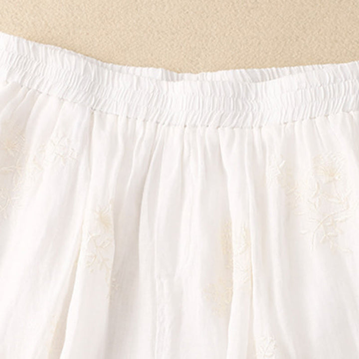 Buddha Stones Embroidered Pattern Women's Cotton Linen Harem Pants With Pockets - image 8