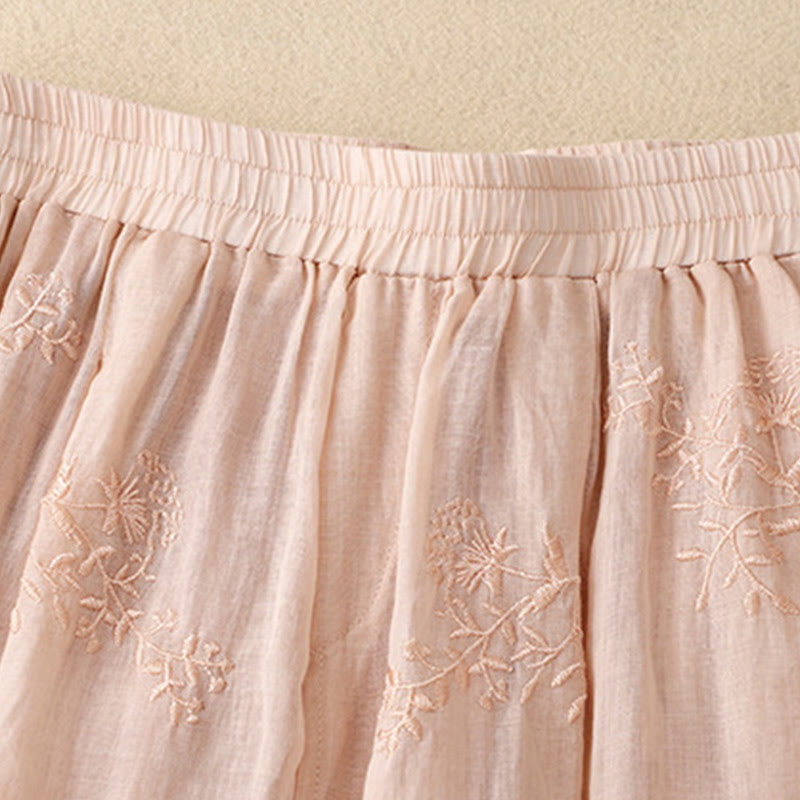 Buddha Stones Embroidered Pattern Women's Cotton Linen Harem Pants With Pockets - image 18