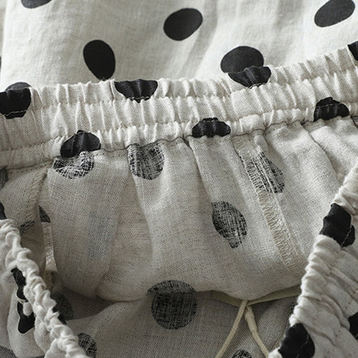 Buddha Stones Polka Dot Floral Pattern Pattern Women's Cotton Linen Harem Pants With Pockets - image 12
