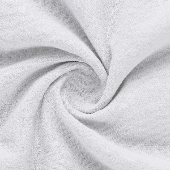 Buddha Stones Solid Summer Short Sleeve Half Buttons Linen Men's Shirt - image 10