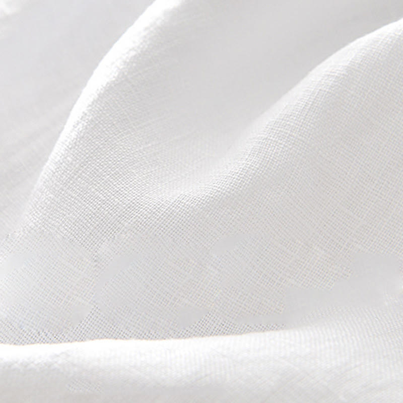 Buddha Stones Solid Summer Short Sleeve Buttons Linen Men's Shirt With Pockets - image 13