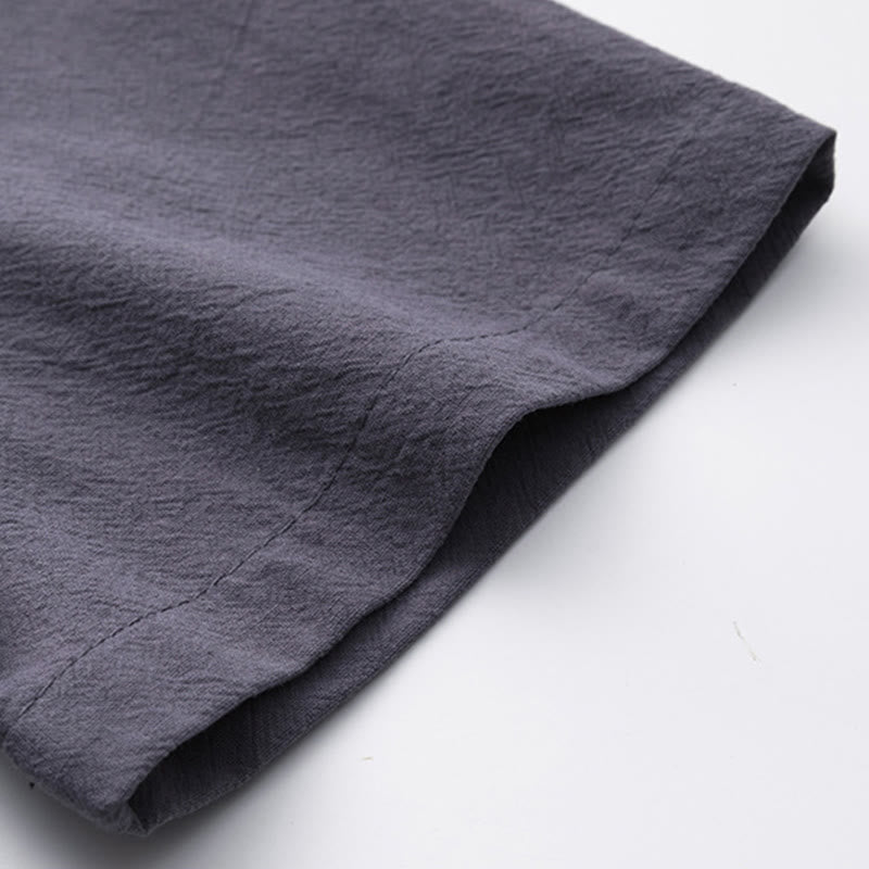 Buddha Stones 2Pcs Chinese Characters Crane Cotton Shirt Pants With Pockets Men's Meditation Cloth Set - image 26