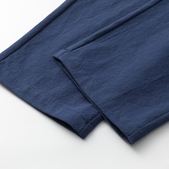 Buddha Stones 2Pcs Chinese Characters Crane Cotton Shirt Pants With Pockets Men's Meditation Cloth Set - image 14