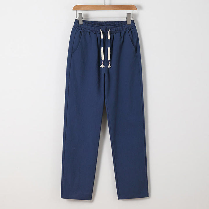 Buddha Stones 2Pcs Chinese Characters Crane Cotton Shirt Pants With Pockets Men's Meditation Cloth Set - image 6