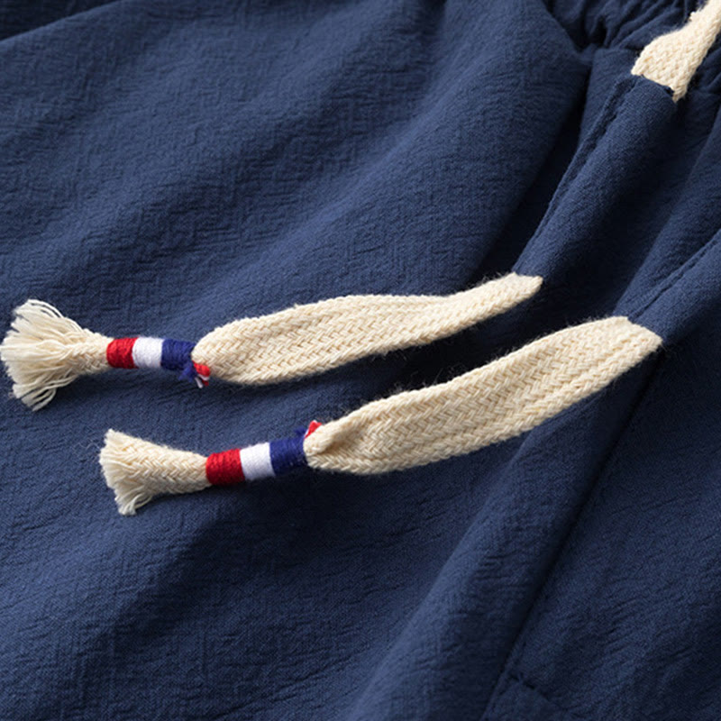 Buddha Stones 2Pcs Chinese Characters Crane Cotton Shirt Pants With Pockets Men's Meditation Cloth Set - image 11