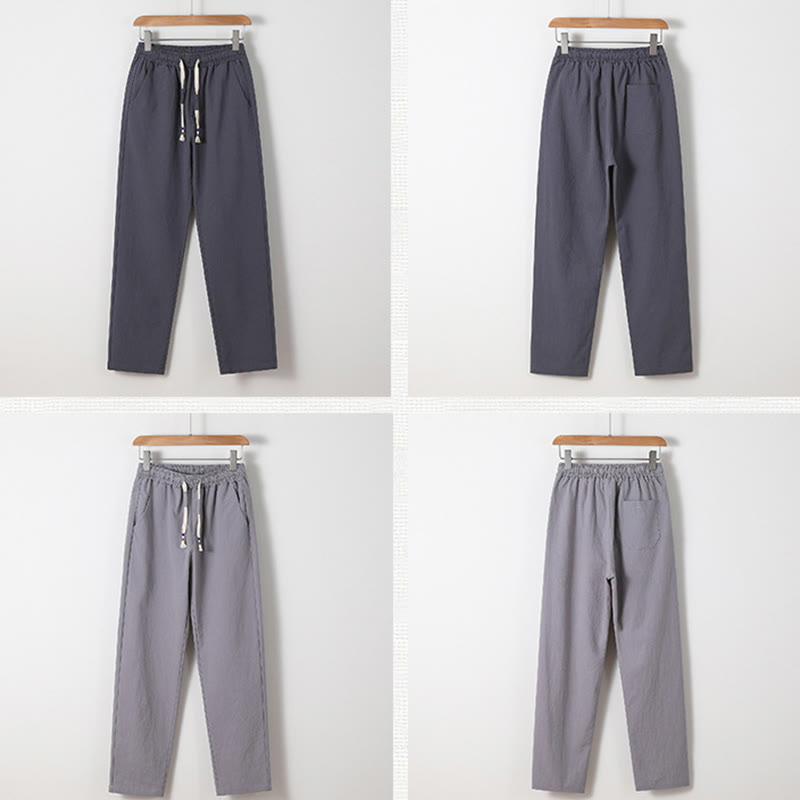 Buddha Stones 2Pcs Chinese Characters Crane Cotton Shirt Pants With Pockets Men's Meditation Cloth Set - image 30