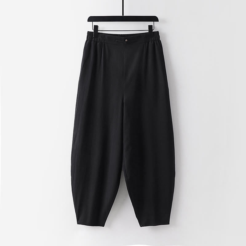 Buddha Stones 2Pcs V-Neck Cotton Half Sleeve Shirt Pants With Pockets Men's Meditation Cloth Set - image 18