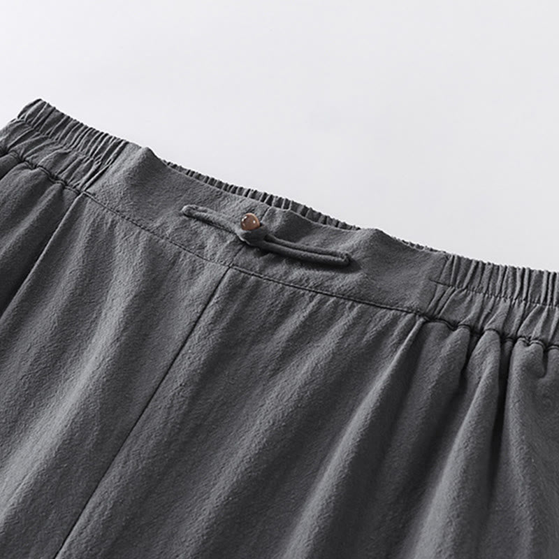 Buddha Stones 2Pcs V-Neck Cotton Half Sleeve Shirt Pants With Pockets Men's Meditation Cloth Set - image 11