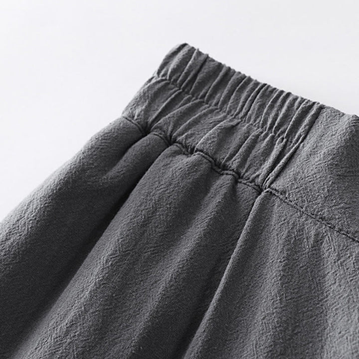 Buddha Stones 2Pcs V-Neck Cotton Half Sleeve Shirt Pants With Pockets Men's Meditation Cloth Set - image 12