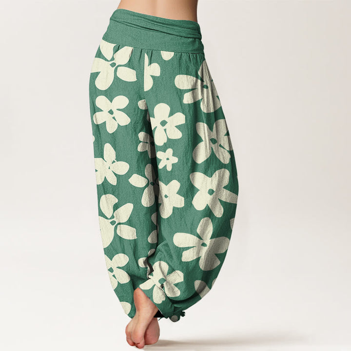 Buddha Stones Casual Bohemian Style Floral Women's Elastic Waist Harem Pants - image 2
