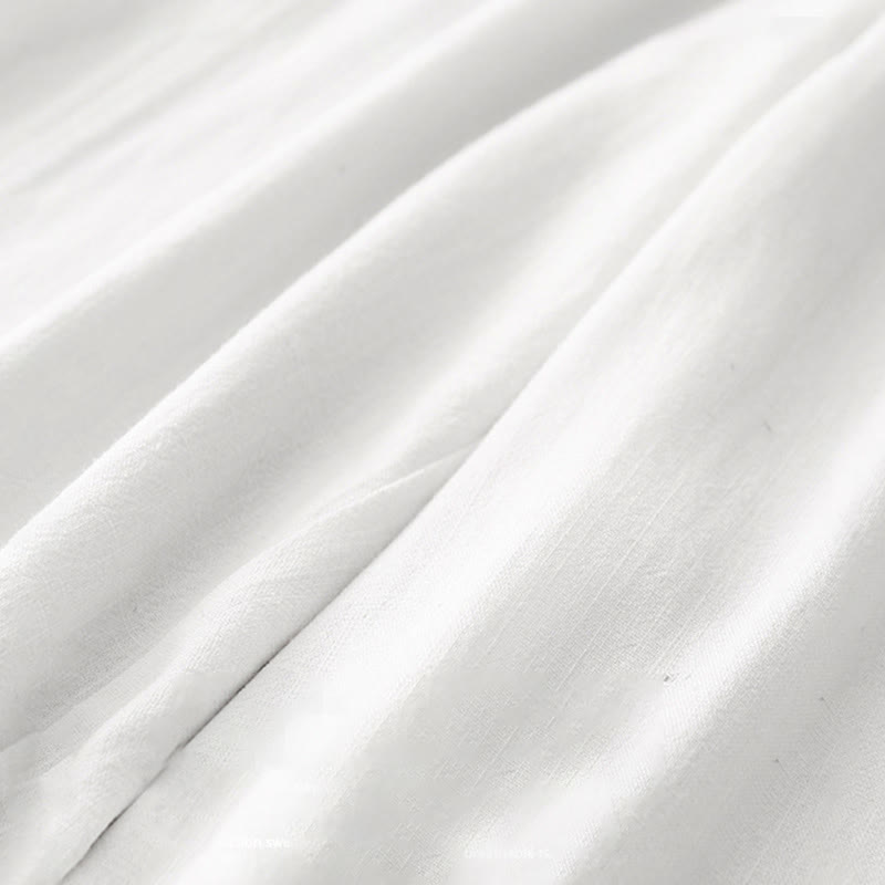 Buddha Stones Casual Pure Color Drawstring Simple Design Women's Cotton Pants With Pockets - image 11