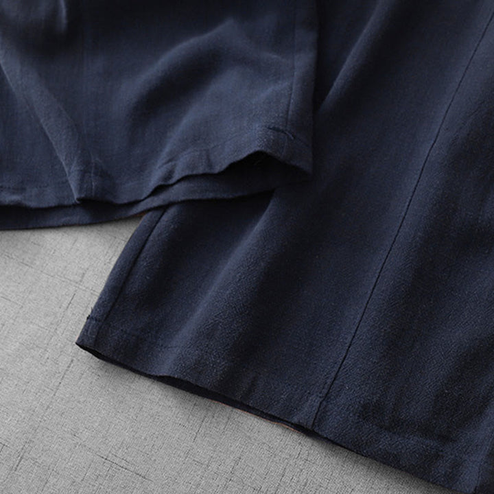 Buddha Stones Casual Pure Color Drawstring Simple Design Women's Cotton Pants With Pockets - image 5