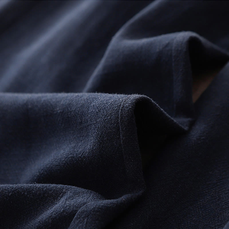 Buddha Stones Casual Pure Color Drawstring Simple Design Women's Cotton Pants With Pockets - image 4