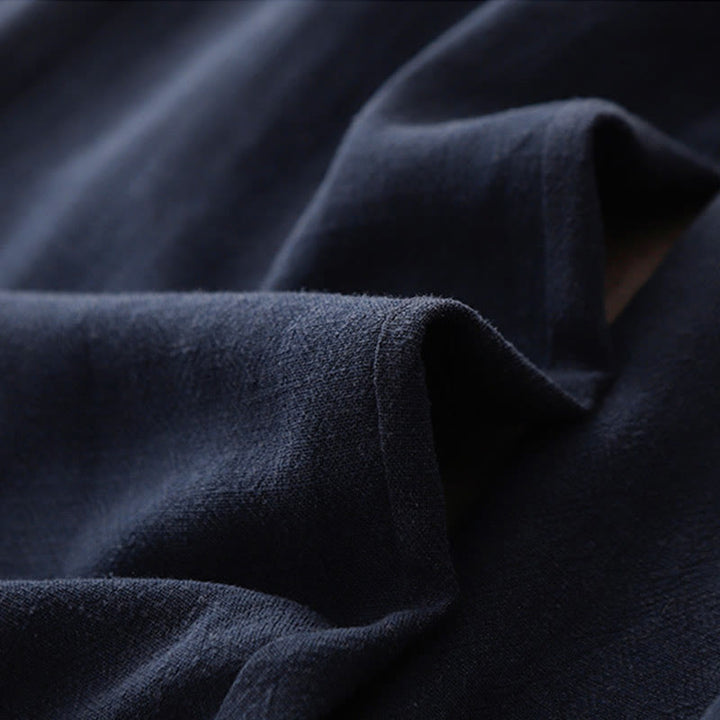 Buddha Stones Casual Pure Color Drawstring Simple Design Women's Cotton Pants With Pockets - image 4