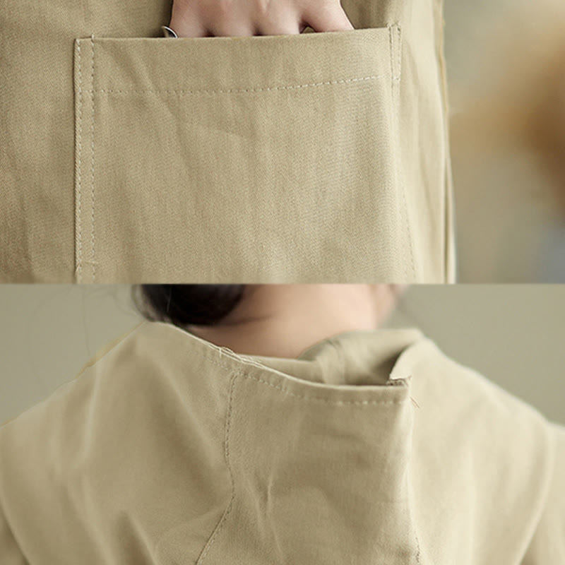 Buddha Stones Fall Vintage Hoodie Women's Cotton Linen Jacket With Front Pockets - image 15