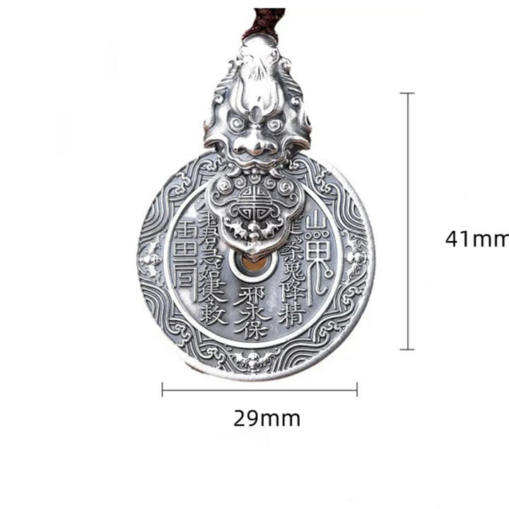 Buddha Stones Mountain Ghosts Spend Money Bagua Design Copper Pixiu Harmony Necklace Pendant - image 10